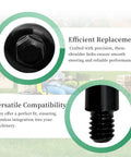 Close-up of black 2 Pack Beefy Shoulder Bolts 614650 For Toro Lawn Mowers And Snow Sweepers Replacement Hardware, text overlay