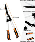 Side view of shock-absorbing hedge shears from 4 In 1 Garden Tool Set Hedge Clippers Pruning Shears Folding Saw Branch Cutter.