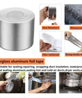 High Temperature Glass Fiber Reflective Heat Barrier Tape With Adhesive Backing For Car Intake Pipes And Engine Bay Two Inch By Sixteen Point Four Feet Heavy Duty Aluminum Mylar Silver Shield Wrap with fiber reinforced and waterproof features.