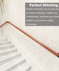 Natural Wooden Wall Mounted Porch Railing Adjustable Deck Handrail Heavy Duty Support For Kids And Seniors Non Slip Indoor Outdoor Grip No Sweat Install Top Shelf Quality on staircase with smooth finish.