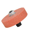Top Shelf 3 Inch Bench Grinding Wheel And Polishing Disc For Knife Sharpener Drill Bit Grinder showing a red synthetic stone surface.