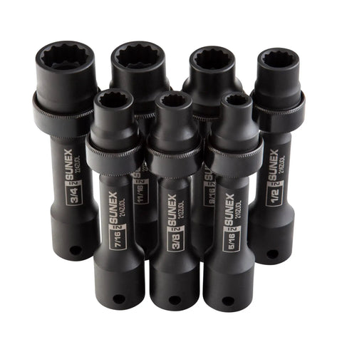 1/2-Inch Drive SAE 12-Point Driveline Socket Set 7 Piece With 360 Degree Access And Limited Clearance