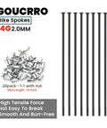 Beefy 14G Black Straight Pull Bicycle Spokes Set With Copper Nipples, 2.0mm Diameter, 20 Pcs for Mountain Road Folding Bikes