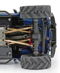 Bottom view of SCX24 1/24 crawler with installed Brass High Clearance RC Link Set For SCX24 1/24 Crawler Cars AXI00001 AXI00002 AXI00006 Upgrade Linkage.
