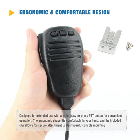 Heavy Duty 8 Pin Handheld Speaker Mic For Ham Radios, Coiled Cord, Crisp Clear Sound, Direct Replacement For MH-31B8 And MH-31A8J held