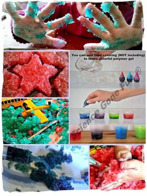 Super Absorbent Sodium Polyacrylate Polymer Powder 5 Lb Bulk Pack For STEM Experiments Hands On Chemistry Activities And Classroom Learning Projects Today in colorful gel demos