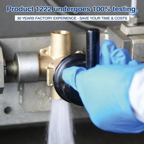 Testing of Posi Temp Cartridge Replacement Kit With 104421 Removal Tool And 116653 Handle Adapter, brass construction.