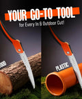 11 Inch Folding Camping Saw With Heavy Duty Pruning Blade cutting wood and plastic pipe, SK5 steel blade with 7 TPI teeth