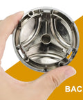 Back view of Washer Washplate Cap Pulsator Cap 5006EA3009B Replacement Part Easy Install Protect Clothes From Sticking No Cap Durable Silver Round Washplate Cap For Smooth Efficient Laundry, ABS