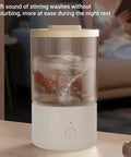 Portable Mini Washing Machine 1.6L Rechargeable Cordless Foldable Design, showing gentle washing action in a clear tank.