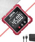 4-Side Magnetic Digital Angle Finder With Laser Helping Pros And DIYers Nail Tricky Angles With Blazing Speed, Includes USB and Carrying Case.