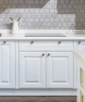 White kitchen cabinet with Antique Bronze Kitchen Cabinet Knobs 1-1/4 Inch Solid Metal Rosette Sunburst Pulls Built To Last For Cabinets Vanities And Dressers Set Of 10 Heavy Duty Drawer Knobs Vintage Vibe Hardware.