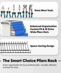 Heavy Duty Pliers Rack For Toolbox Drawer Organizer Holds Up To 32 Pliers Steel Frame With Triple Coated Vinyl Adjustable Drawer Shelf