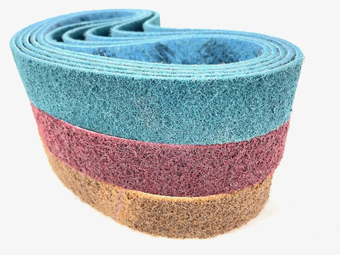 Heavy Duty 110V Variable Speed Pipe Polisher And Grinder Wraps A Tight 270 Degrees Around Up To Seven Inch Tubing, non woven sanding belts in various colors.