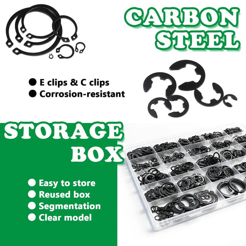 DIY Ready Snap Ring Kit For Every Job Includes 502 C Clips 300 E Clips 31 Sizes Alloy Steel Retaining Rings Plus 5 Pliers And 1 Tweezer For Auto Motorcycle And Home Repairs