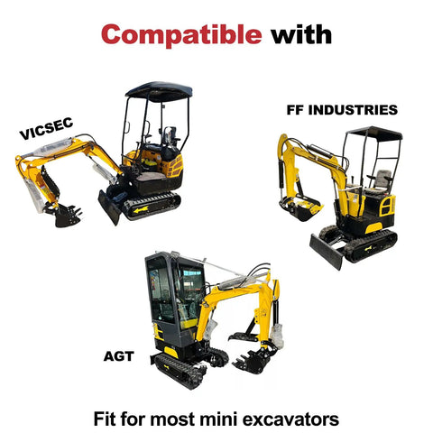 Mini excavators compatible with Two Pack M14 To M16 Carbon Steel Hydraulic Hose Fittings Adapters For Mini Excavator