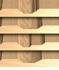 Crafted cabinet doors showing designs made with CNC Cabinet Door Raised Panel Router Bit 1-1/2 Inch Diameter, 1/2 Inch Shank, 30 Degree Bevel