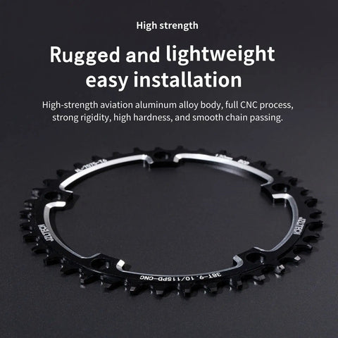 130 BCD Round Bike Chainring 42T Narrow Wide Single Chainring for 8-12 Speed Road Bikes, aluminum construction