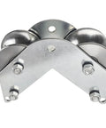 Rugged Pulley Hoist System With Steel Bearing Roller for Easy Lifting and Right Angle Design, galvanized steel frame close-up