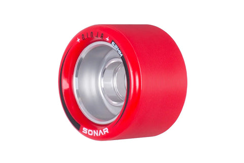Sonar Ninja Speed Roller Skate Wheels 62Mm X 43Mm Red 90A Four Pack Durable Urethane