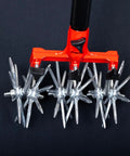 Rotary Garden Cultivator With Adjustable Long Handle 55 Inch for aerating soil weeding planting soil mixing and reseeding grass