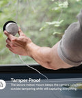 Person installing 3MP 2K Window Camera With Color Night Vision AI Motion Alerts And Easy Stick On Glass Angled Mount For Home Security