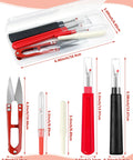 Seam Ripper Set For Sewing With Four Piece Dual Style Kit Two Large And Two Small Stitch Removers Thread Snips Included