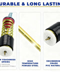 Heavy Duty Top Load Washer Suspension Rods Four Pack Smooth Operator Shock Stabilizers Compatible With Samsung WA50R5400AV WA45T3200AW, showcasing spring and forged steel.