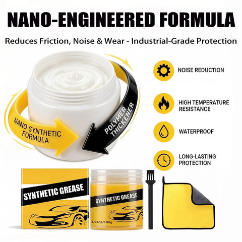 Heavy Duty Synthetic Grease Real Deal Formula Smooth As Butter in jar, 100 grams, waterproof high temp lubricant for auto parts.