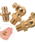 Heavy Duty 9pcs Grease Fitting Kit With Copper Nipples For Automotive And Excavator Maintenance, Straight And Angled Nozzles