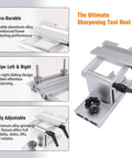 Adjustable Bench Grinder Tool Rest Kit With Flat Miter Slide for 6 and 8 Inch Grinders, Replacement Jig, Silver, Multi Angle View