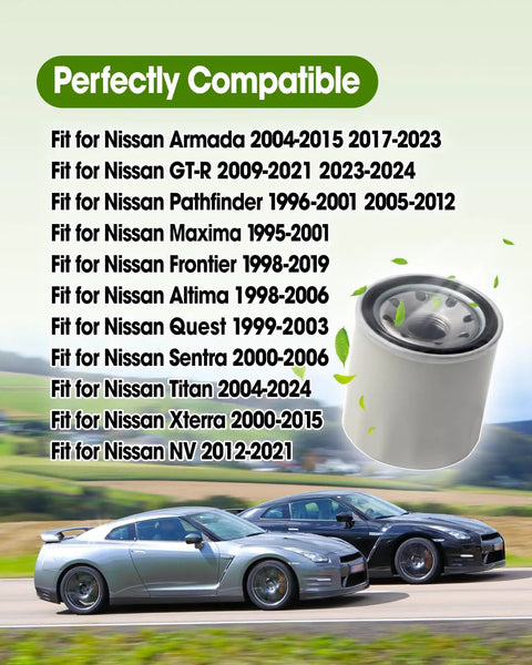 Six Pack Engine Oil Filter 15208 9E01A With Washer Fits Nissan Altima Maxima NV Pathfinder Titan Quest GTR