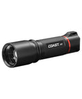 Black 650 Lumen LED Flashlight With Slide Focus And Beam Lock Pure Beam Focusing Optics For Spot To Flood Control Ultra Bright