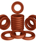 15 Pc Oil Drain Plug Crush Rubber Washer Gasket Seal Kit 14mm Replacement For Mopar Vehicles 2003 To 2023, shown stack and spread out.