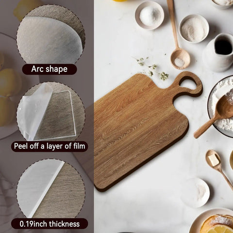 Slick Acrylic Router Templates For Custom Charcuterie Boards Hella Durable Woodworking Handle Stencils showcasing arc shape and 0.19 inch thickness.