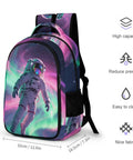 Galactic Swirl Spaceman Printed Dope Unisex Backpack Large Capacity Durable Polyester Daypack with astronaut design