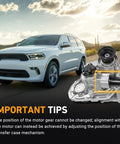 Heavy Duty Transfer Case Shift Motor Actuator For Dodge Durango 2011 To 2023 and Jeep Grand Cherokee 2011 To 2021 Wk 2022 Plus Liberty 2008 To 2012 4Wd Hella Smooth Shifting next to Durango on road.