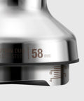 Pro 58 Mm Espresso Powder Distributor With Tough Walnut Handle And Stainless Steel Tines, showing 58mm measurement.