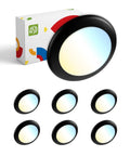 Six Pack 6 Inch LED Disk Lights 15W 5CCT 2700K To 5000K 1245 Lumens Dimmable Flush Mount Ceiling Light Fixture
