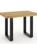 Wooden table with Beefy 16 Inch Steel Table Legs Set Of 2 For Coffee Or Side Tables, 11 Inch Wide, 16 Inch Height, Square Tube