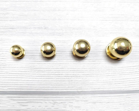 Mini Brass Ball Knob For Tiny Jewelry Boxes And Small Drawers Solid Polished Brass Hardware 0.5 Inch Diameter M4 Mount