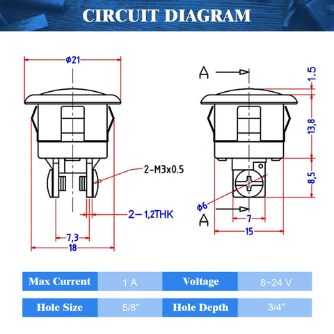 Circuit diagram of Two Pack Lighted Doorbell Button Replacement Kit Plug And Play Wired Doorbell Button With Round Rim And Lighted Center