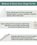 Image showing components of Storm Screen Door Hinge Pin Repair Kit K5131 Replacement Set with nylon pins and bushings, steel springs.