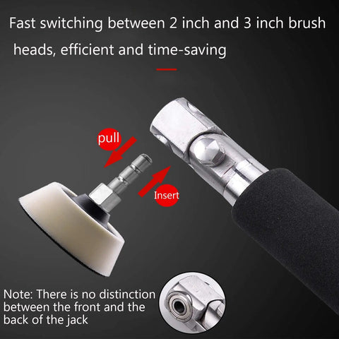 Handheld Wood Turning Lathe Sander With Rotating Spindle Head And 1.5 Inch 2.2 Inch Sanding Discs showing 2 inch brush head attachment.