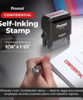 Top Shelf Self Inking Rubber Stamp For Accounting And Notary Files Durable Confidential Office Essential With Instant Red Ink on paper
