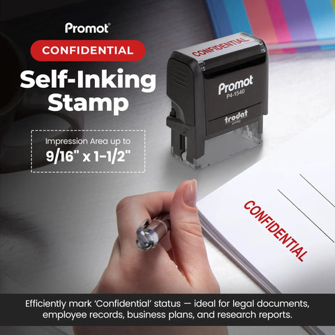 Top Shelf Self Inking Rubber Stamp For Accounting And Notary Files Durable Confidential Office Essential With Instant Red Ink on paper