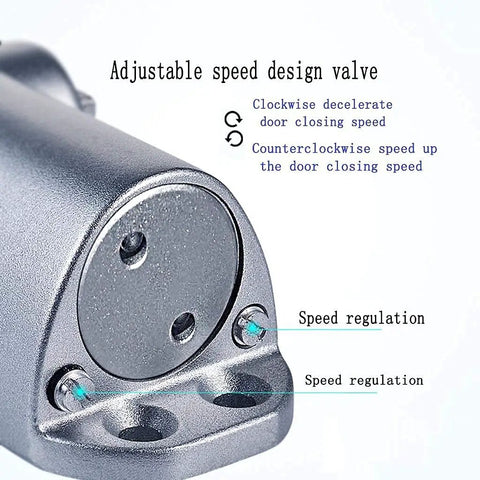 Adjustable Automatic Soft Door Closer For Home Office And Fire Doors Hydraulic closer speed regulation valve close-up
