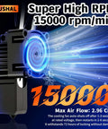 Cooling fan for Plug-and-Play Hotend Replacement Kit For P1P And P1S 3D Printer with super high RPM and airflow details shown.