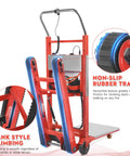Heavy Duty Electric Stair Climbing Dolly With 1250 Watt Motor And 900 Lb Capacity showcasing non-slip rubber track and tank style climbing feature.