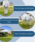 10x10 Pop Up Gazebo Tent With Slant Leg Frame, Waterproof Canopy With UV Protection, Easy Setup for Parties, Assembly Steps
